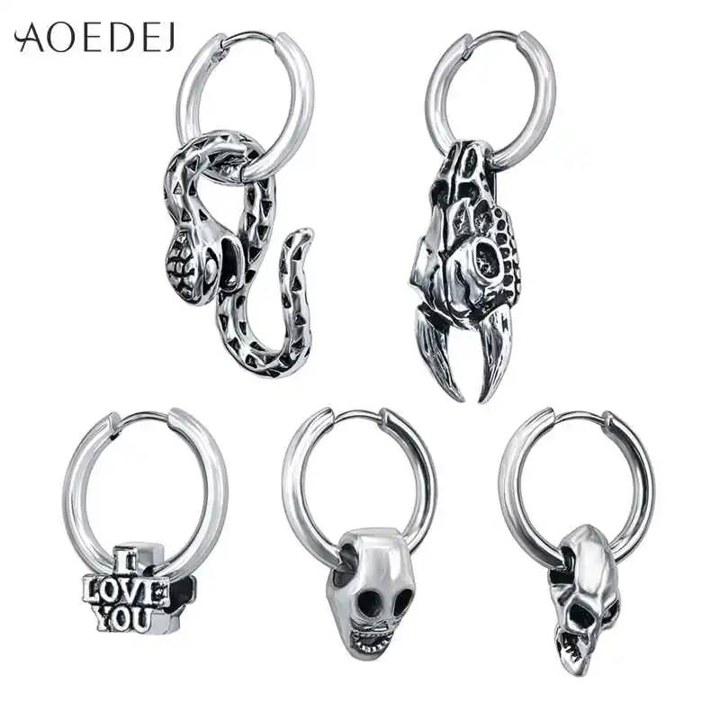 AOEDEJ Round Circle Earrings Small Hoop Earrings for Women Men Stainless Steel Vintage Skull Earrings pendiente aros mujer oreja
AOEDEJ Round Circle Earrings Small Hoop Earrings for Women Men Stainless Steel Vintage Skull Earrings pendiente aros mujer oreja