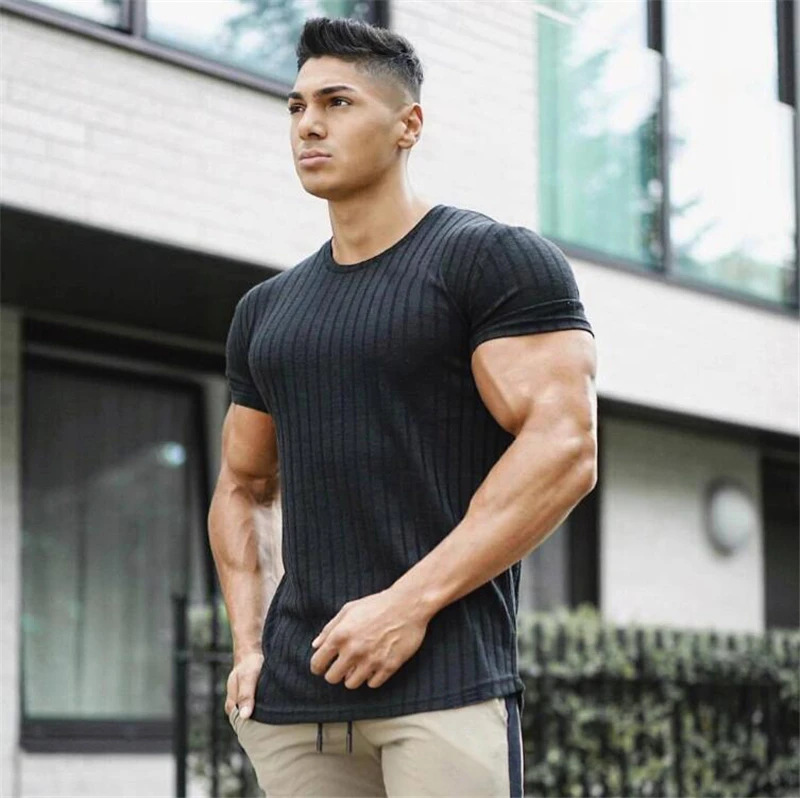 New Summer Mens Knitted Sport Training Running T-shirt Short Sleeve Male Solid Gym Tshirt Fitness Slim Fit Tees Tops Clothing
New Summer Mens Knitted Sport Training Running T-shirt Short Sleeve Male Solid Gym Tshirt Fitness Slim Fit Tees Tops Clothing