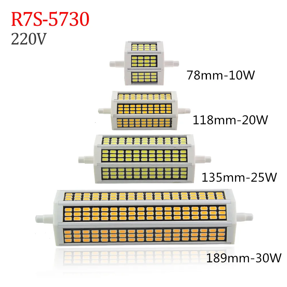 Led R7S 118 мм 30 Вт 360 градусов 10 78 лампады светодиодные лампы 25 135 189 горизонтальные