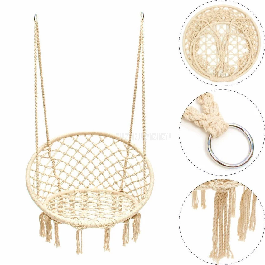Handmade Knitted Round Hammock Outdoor Indoor Dormitory Bedroom Hanging Chair For Child Adult Swinging Single Safety Hammock
Handmade Knitted Round Hammock Outdoor Indoor Dormitory Bedroom Hanging Chair For Child Adult Swinging Single Safety Hammock