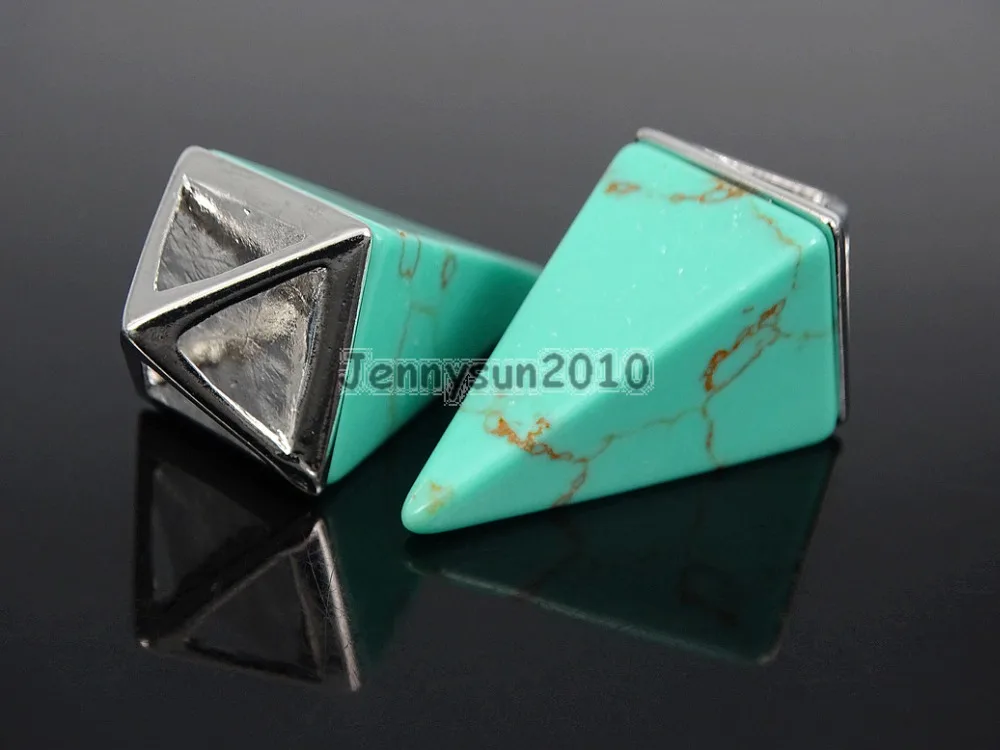 Natural Stabilized Tur-quoise Gems Stones Pyramid Pointed Healing Reiki Chakra Silver Pendant Beads Necklace Jewelry 5Pcs/Pack
Natural Stabilized Tur-quoise Gems Stones Pyramid Pointed Healing Reiki Chakra Silver Pendant Beads Necklace Jewelry 5Pcs/Pack