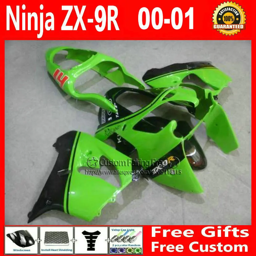 High quality motorcycle body parts for Kawasaki fairing kits ZX9R 2000 2001 ZX 9R 00 01 green Ninja customize bodykit+7Gifts
High quality motorcycle body parts for Kawasaki fairing kits ZX9R 2000 2001 ZX 9R 00 01 green Ninja customize bodykit+7Gifts