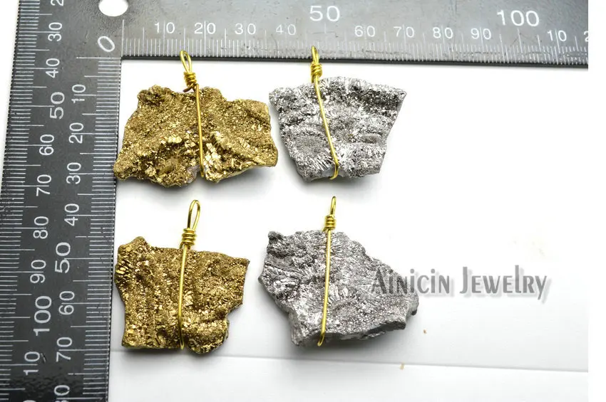 5pcs Natural Sun Drusy Crystal Stone Gold Silver Plating Wire Wrapped Pendants DIY Jewelry Making Findings
5pcs Natural Sun Drusy Crystal Stone Gold Silver Plating Wire Wrapped Pendants DIY Jewelry Making Findings