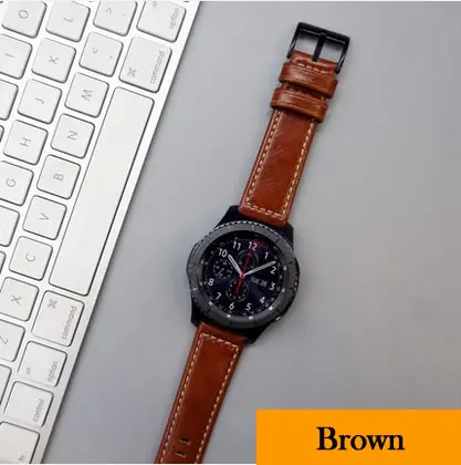 Ремешок из натуральной кожи для Samsung Gear S3 Galaxy Watch 46 мм браслет наручных часов Huawei GT