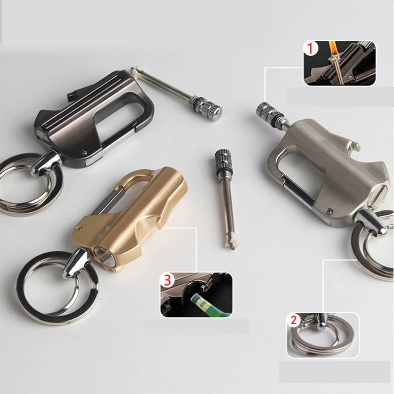 Multi-Function Key Buckle Cigar Cigarette Lighters Smoking Accessories Metal Flint Match Outdoor Products Lighter Gasoline
Multi-Function Key Buckle Cigar Cigarette Lighters Smoking Accessories Metal Flint Match Outdoor Products Lighter Gasoline
