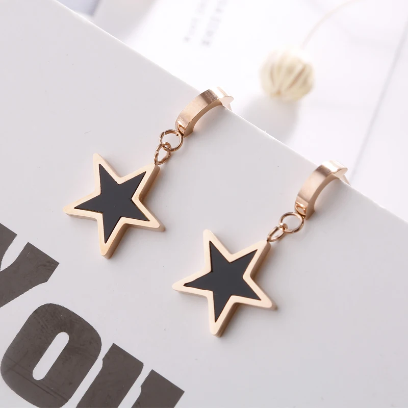 YUN RUO 2018 Fashion Simple Black Star Stud Earring Woman Rose Gold Color Titanium Steel Jewelry Girl Birthday Gift Not Fade
YUN RUO 2018 Fashion Simple Black Star Stud Earring Woman Rose Gold Color Titanium Steel Jewelry Girl Birthday Gift Not Fade