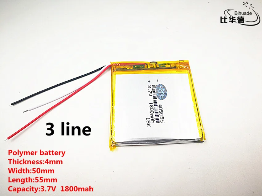 5pcs/lot 3 line Good Qulity 3.7V,1800mAH,405055 Polymer lithium ion / Li-ion battery for TOY,POWER BANK,GPS,mp3,mp4
5pcs/lot 3 line Good Qulity 3.7V,1800mAH,405055 Polymer lithium ion / Li-ion battery for TOY,POWER BANK,GPS,mp3,mp4