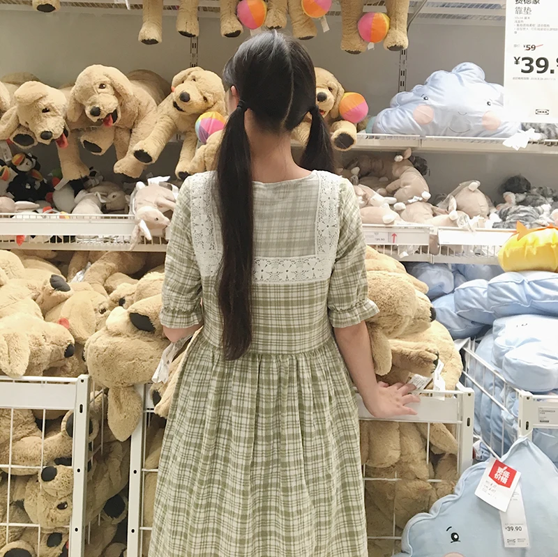 2018 Department of the summer new women fresh mesh stitching lace high waist was thin dress lattice fashion elegant Dress
2018 Department of the summer new women fresh mesh stitching lace high waist was thin dress lattice fashion elegant Dress