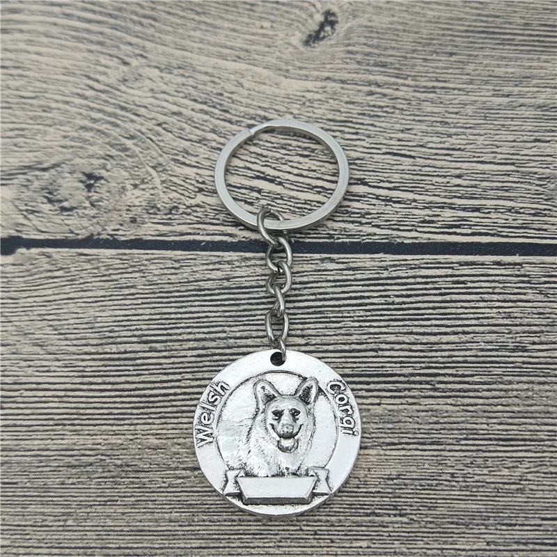 

New Vintage Welsh Corgi Keychains Antique Silver Plated Antique Bronze Welsh Corgi Key Chains Keyrings Pet Dog Jewellery