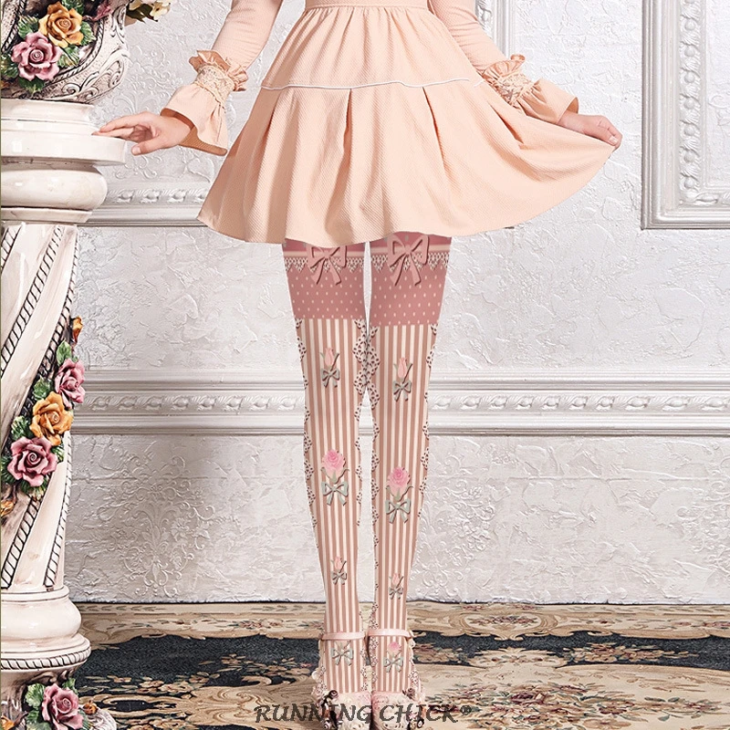 Милые колготки с кружевным бантом и цветочным принтом
Милые колготки с кружевным бантом и цветочным принтом