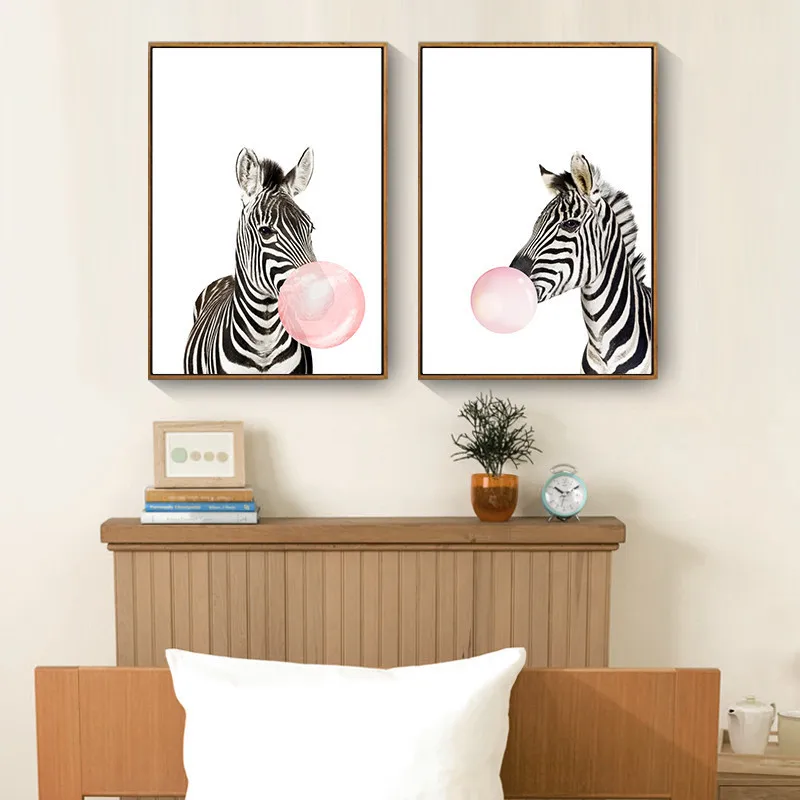 HAOCHU European Animal Pink Balloon Giraffe Zebra Home Decoration Painting Living Room Children's room Baby Shower Poster Arts
HAOCHU European Animal Pink Balloon Giraffe Zebra Home Decoration Painting Living Room Children's room Baby Shower Poster Arts