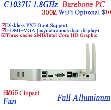 Реальная мощность фракции Мини ПК Celeron C1037U алюминиевый вентилятор двухъядерный