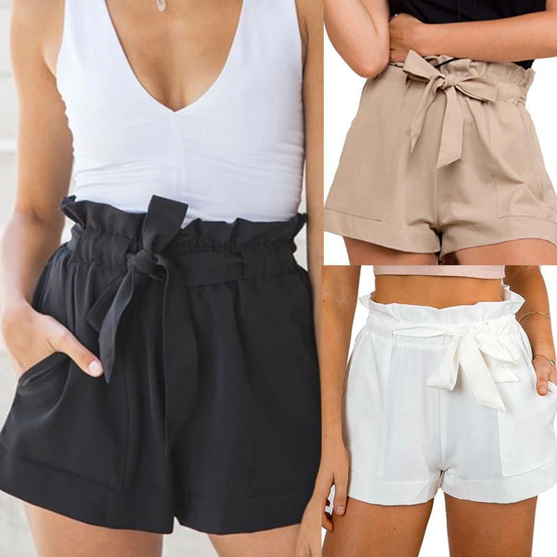 Womens Ruffled Frill Shorts 2019 Female Belt Bowknot High Waisted Short Mini Trousers Ladies Party Solid Color Shorts Hot Sale
Womens Ruffled Frill Shorts 2019 Female Belt Bowknot High Waisted Short Mini Trousers Ladies Party Solid Color Shorts Hot Sale