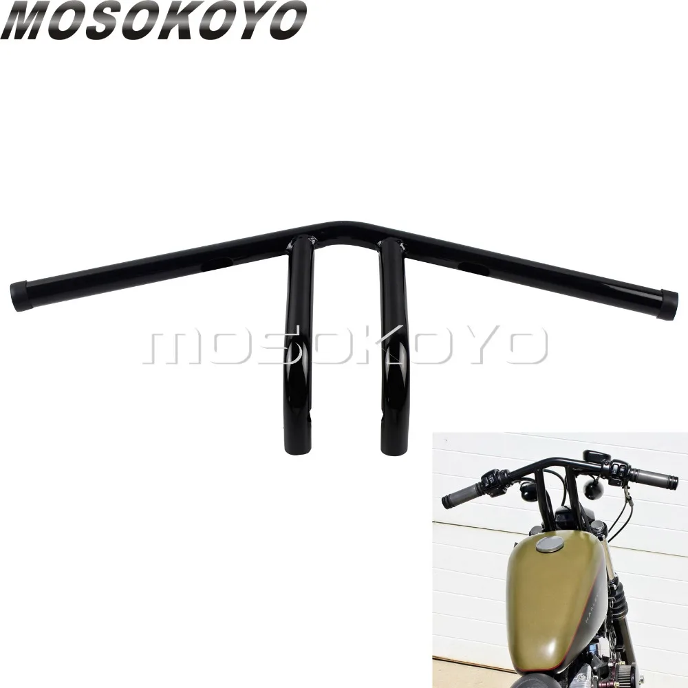 Мотоциклетный глянцевый Black 1 "Руль 25 мм 6" Rise T Bar для Harley Cafe Racer Chopper Bobber XS650
