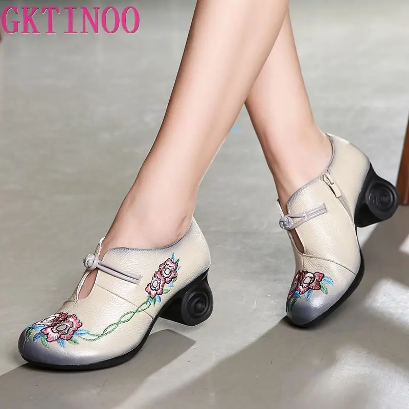 GKTINOO Women Embroidery Pumps Grey Lady 6CM High Heels Shoes Handmade Women Genuine Leather Pumps Autumn Shoes
GKTINOO Women Embroidery Pumps Grey Lady 6CM High Heels Shoes Handmade Women Genuine Leather Pumps Autumn Shoes
