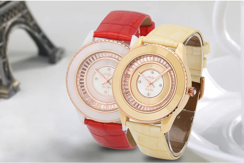 High Quality Ceramic Frame Women Watches Big Size MELISSA Dress Wristwatch Quartz 30MWater proof Leather Feminino Montre F11781
High Quality Ceramic Frame Women Watches Big Size MELISSA Dress Wristwatch Quartz 30MWater proof Leather Feminino Montre F11781