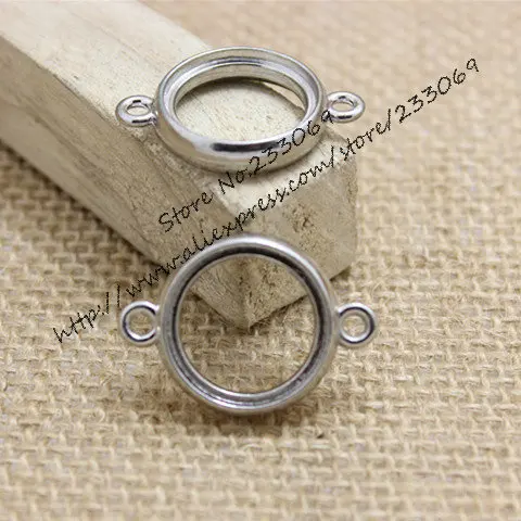 

20pcs/lot DIA 18mm two color alloy Round double-faced hollow Cabochon Settings Pendant Jewelry Blanks Jewelry Connector T0158