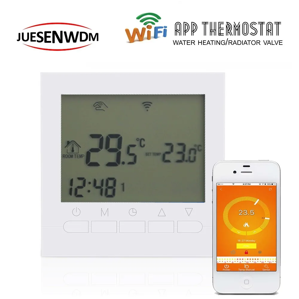 Russian English Remote Controls room thermostat WIFI APP double Features for underfloor heating and gas boiler
Russian English Remote Controls room thermostat WIFI APP double Features for underfloor heating and gas boiler