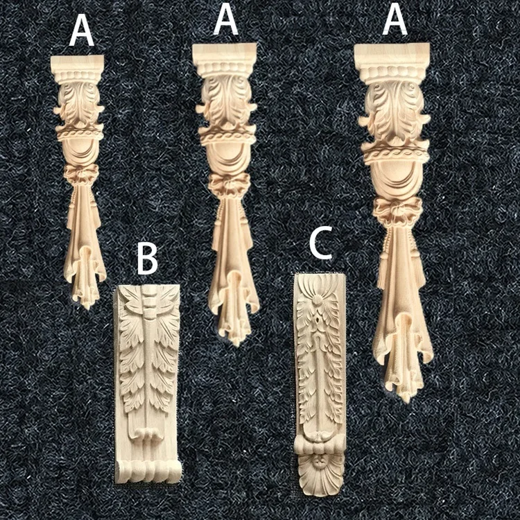 2 шт./лот Неокрашенная твердая резина дерево Европейский резной Corbel Acanthus длинный