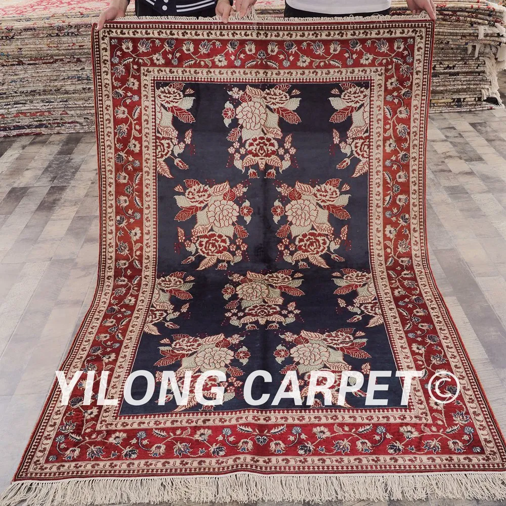 YILONG 4'x6' qum silk carpet blue and red handmade exquisite antique rugs for sale (ZW063M4x6)
YILONG 4'x6' qum silk carpet blue and red handmade exquisite antique rugs for sale (ZW063M4x6)