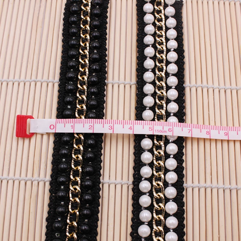PPCrafts 25mm Black White Double Row Pearl Beaded Lace Ribbon DIY Handmade Sewing Curtains Garment Accessories BBXH-082
PPCrafts 25mm Black White Double Row Pearl Beaded Lace Ribbon DIY Handmade Sewing Curtains Garment Accessories BBXH-082