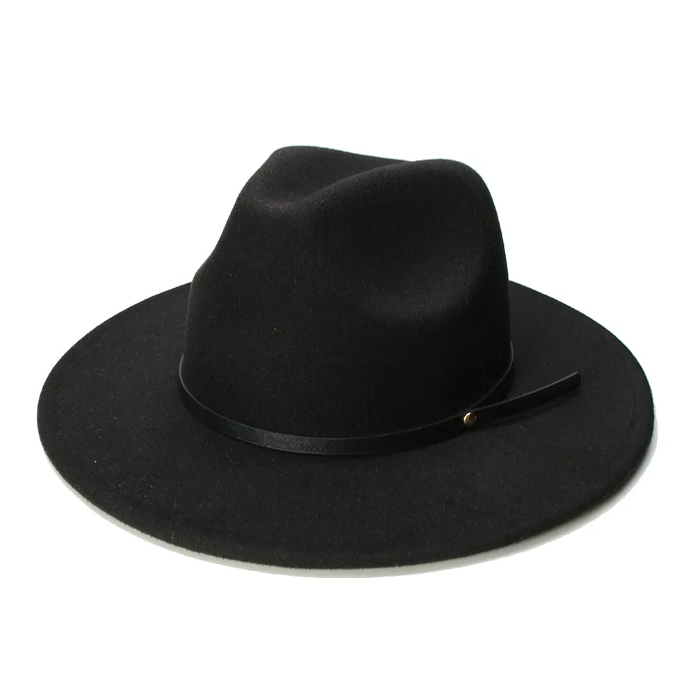 LUCKYLIANJI Retro Women Men Vintage 100% Wool Wide Brim Cap Fedora Panama Jazz Bowler Hat Black Leather Band (57cm/adjusted)
LUCKYLIANJI Retro Women Men Vintage 100% Wool Wide Brim Cap Fedora Panama Jazz Bowler Hat Black Leather Band (57cm/adjusted)