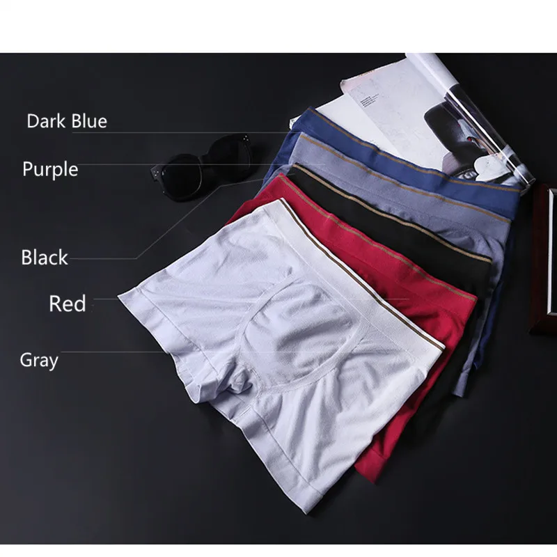 GUIYI Cotton Breathable Men's Mid-rise Underpant Soft Seamless Underwear Sexy Boxer Male Panties One piece U convex SH-012 | Мужская