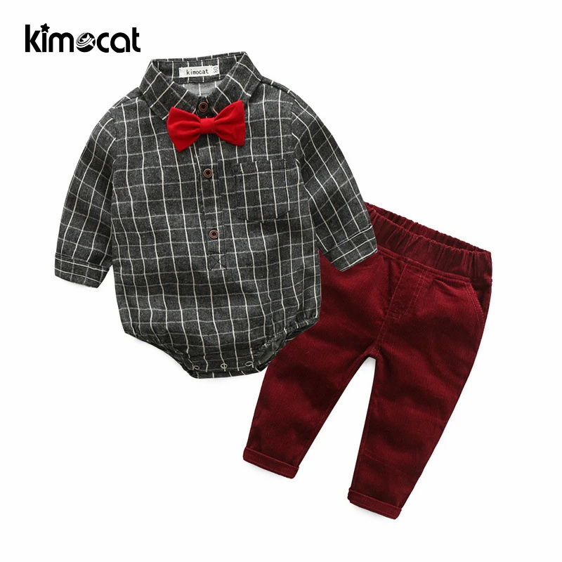 Kimocat Spring Autumn Baby Boy Girl Clothes 2pcs Shirt+Pants Gentleman Red Cravat Bodysuit Boys Clothing Kids Childrens Sets
Kimocat Spring Autumn Baby Boy Girl Clothes 2pcs Shirt+Pants Gentleman Red Cravat Bodysuit Boys Clothing Kids Childrens Sets