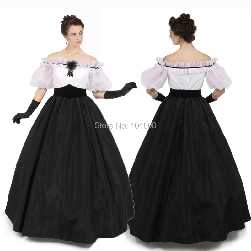 Tailored!Elegant white&black Victorian dresses Civil War dress Cosplay Vintage Costumes Renaissance Revolutionary dress HL-147
Tailored!Elegant white&black Victorian dresses Civil War dress Cosplay Vintage Costumes Renaissance Revolutionary dress HL-147