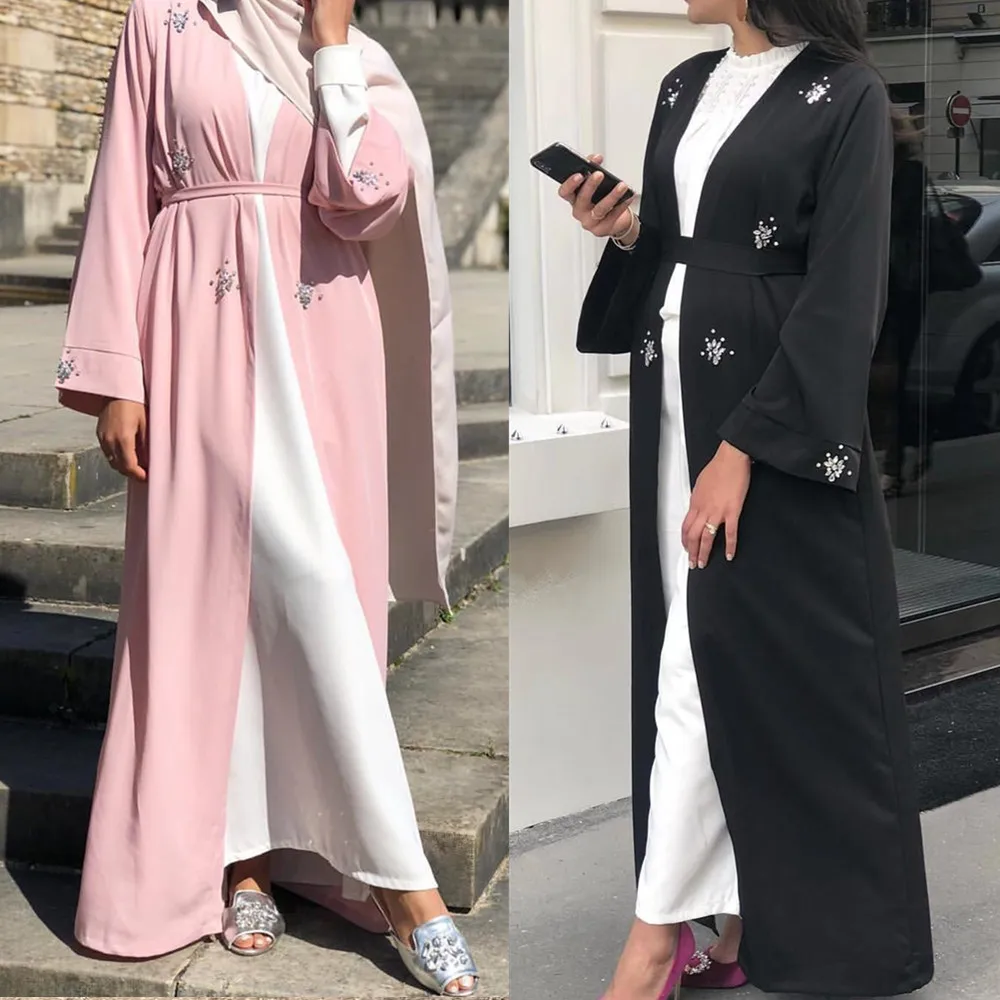 Muslim Abaya Diamonds Beading Cardigan Full Dress Kimono Long Robe Gowns Jubah Dubai Middle East Ramadan Arab Islamic Clothing
Muslim Abaya Diamonds Beading Cardigan Full Dress Kimono Long Robe Gowns Jubah Dubai Middle East Ramadan Arab Islamic Clothing