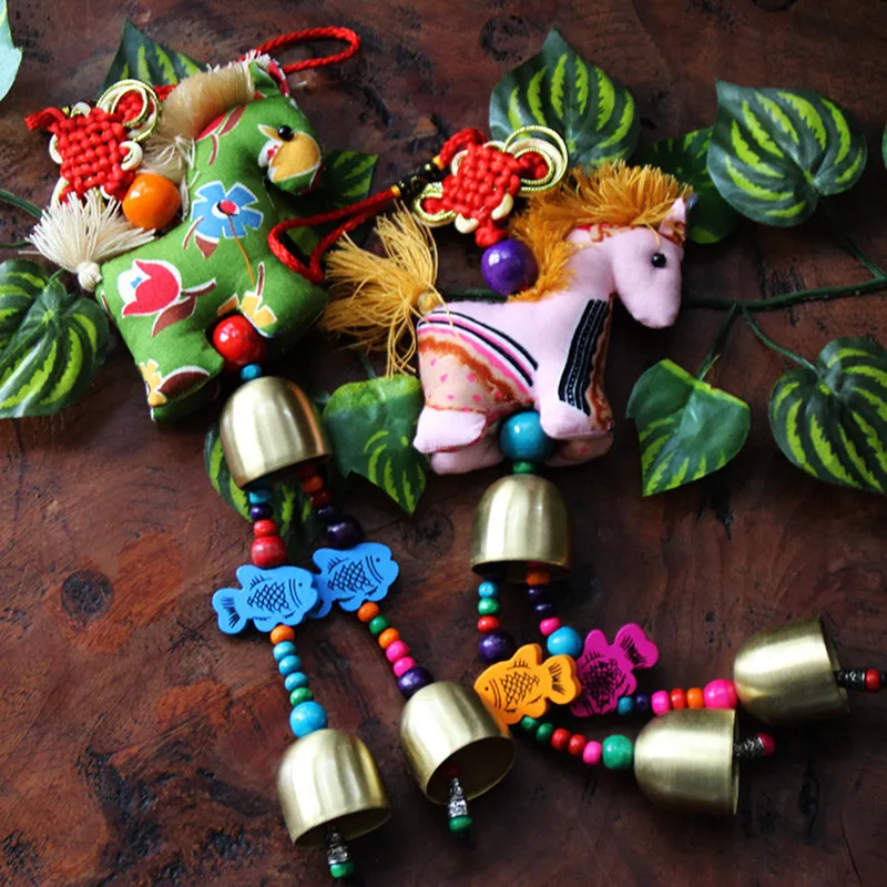 Yunnan Ethnic Characteristics Handicrafts Cute Printing Cloth Cartoon Pony Copper Bells Wind Chimes Auspicious Car Hanging Decor
Yunnan Ethnic Characteristics Handicrafts Cute Printing Cloth Cartoon Pony Copper Bells Wind Chimes Auspicious Car Hanging Decor