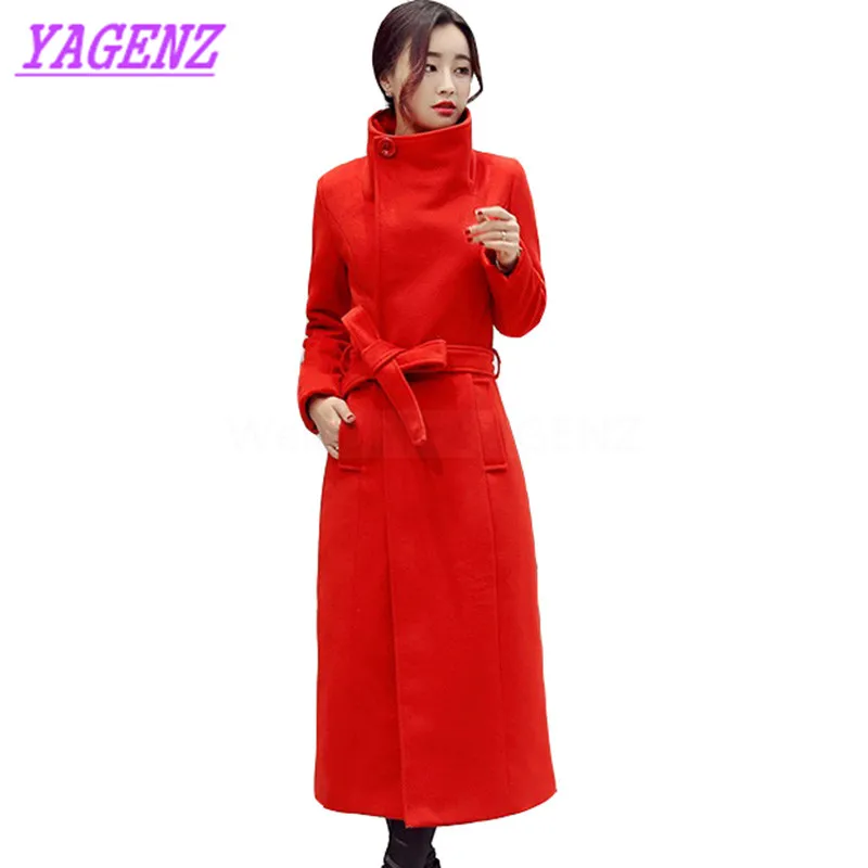 New Autumn Winter Woolen Jacket Korean Women Slim Long Wool coat Women Temperament Tie Half-high collar Exquisite Overcoat B361
New Autumn Winter Woolen Jacket Korean Women Slim Long Wool coat Women Temperament Tie Half-high collar Exquisite Overcoat B361