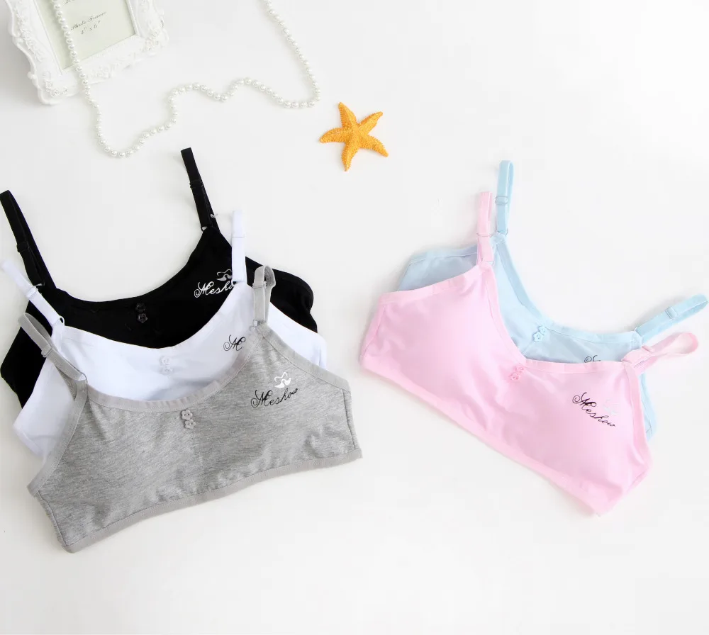 5pcs/Lot Cotton Baby Girls Bras Solid Color Young Girls Underwear For Sport Wireless Small Training Puberty Bras Undergarment
5pcs/Lot Cotton Baby Girls Bras Solid Color Young Girls Underwear For Sport Wireless Small Training Puberty Bras Undergarment