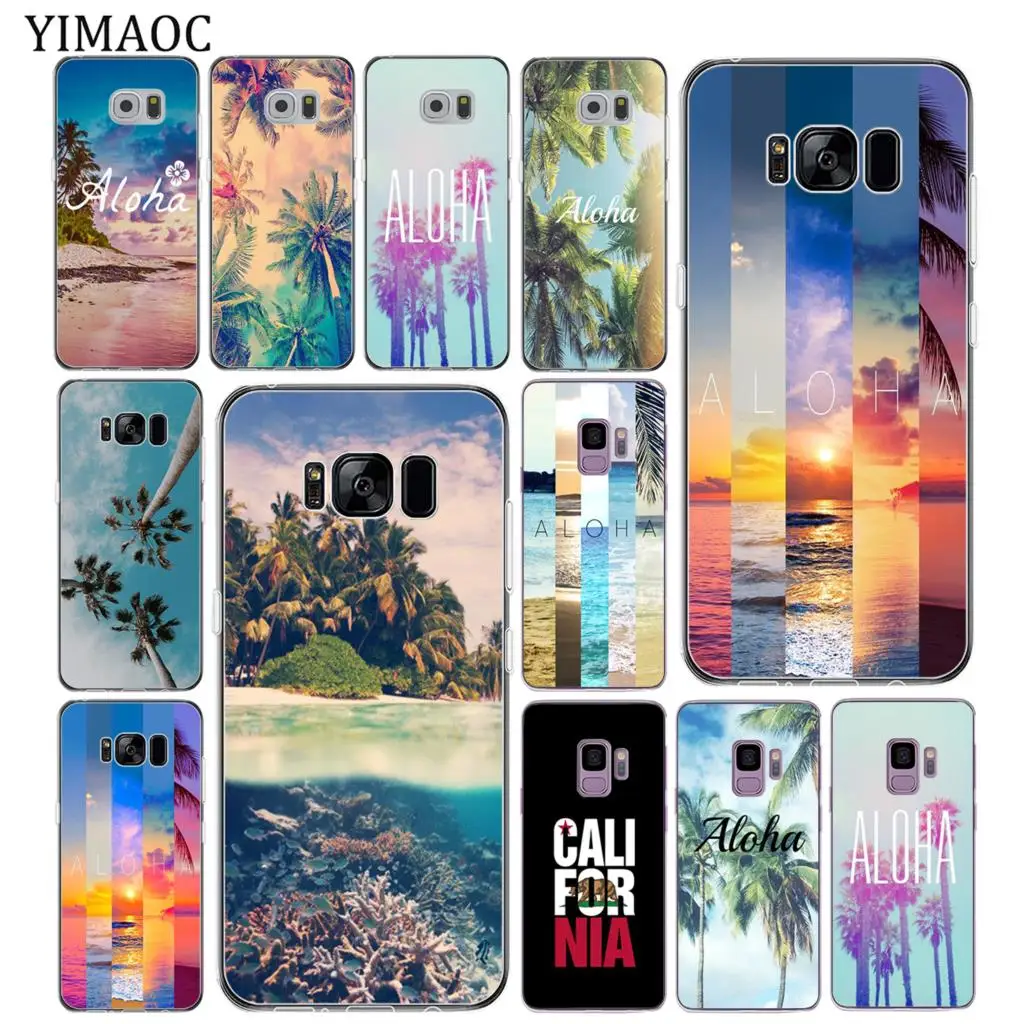 Летний Мягкий силиконовый чехол для телефона YIMAOC Beach Aloha Tree Samsung Galaxy S10 S9 S8 Note 10 Plus S7