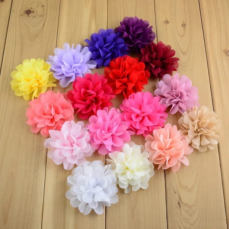 (50pcs/lot) 30colors 7cm Fashion Chiffon Fabric Flower Flat Back For Baby Girls Headband DIY Craft Garment Hair Accessories 
(50pcs/lot) 30colors 7cm Fashion Chiffon Fabric Flower Flat Back For Baby Girls Headband DIY Craft Garment Hair Accessories
