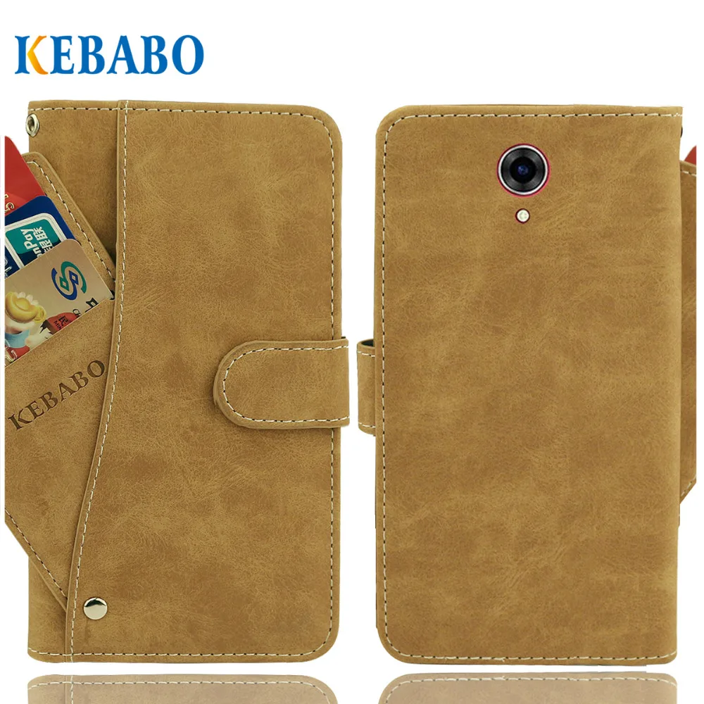 

Vintage Leather Wallet BQ BQ-4585 Fox View Case 4.5" Flip Luxury 3 Front Card Slots Cover Magnet Stand Phone Protective Bags
