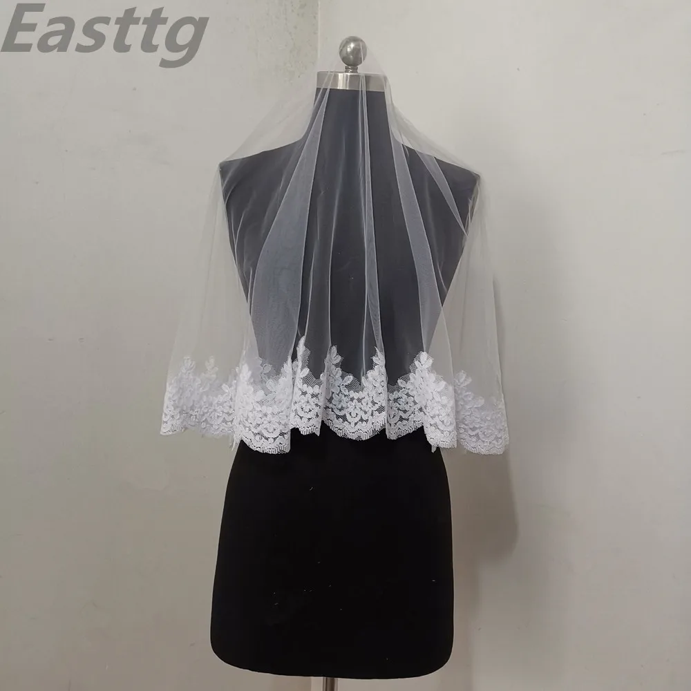 Bridal Veil Lace Two Layers Appliques Lace Soft Wedding Veils With Comb White/Ivory Bridal veil Wedding Accessories Veu de Noiva
Bridal Veil Lace Two Layers Appliques Lace Soft Wedding Veils With Comb White/Ivory Bridal veil Wedding Accessories Veu de Noiva