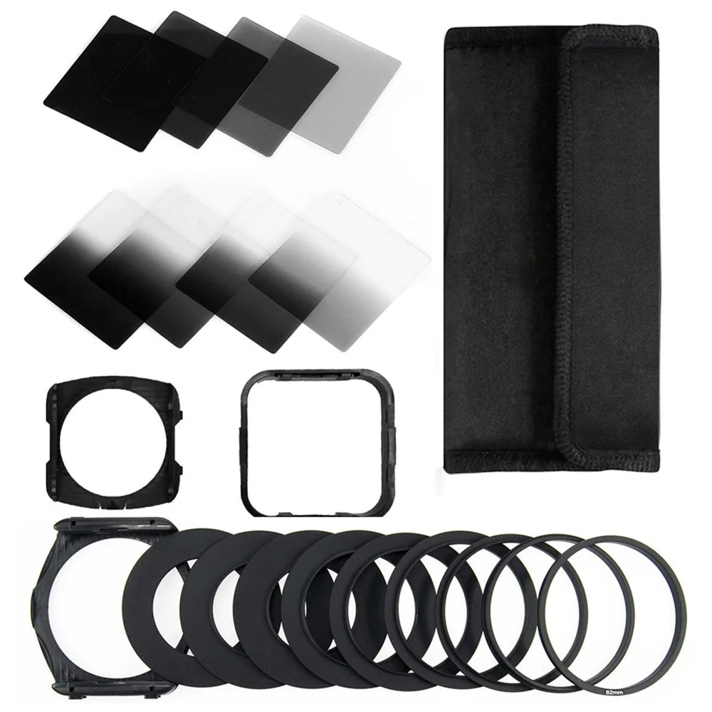 Walkingway Camera Filtro Gradient ND2 4 8 16 Square ND Filter Set Kit Cokin P Series Filter Holder Hood Adapter Rings for DSLR
Walkingway Camera Filtro Gradient ND2 4 8 16 Square ND Filter Set Kit Cokin P Series Filter Holder Hood Adapter Rings for DSLR