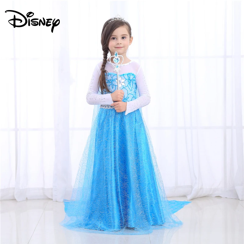 Зимнее романтическое платье Disney королевы Aisha Эльзы детская одежда детские платья