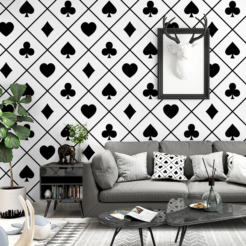 Nordic Wallpaper PVC Television Background Black and White Lattice Geometry Bedroom Living Room Modern Poker Wallpaper
Nordic Wallpaper PVC Television Background Black and White Lattice Geometry Bedroom Living Room Modern Poker Wallpaper
