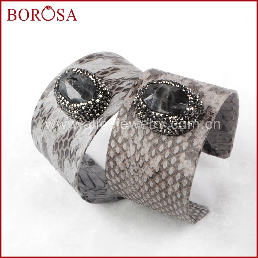 BOROSA real snakeskin cuff bangle, with a big oval Labradorite stone adjustable bangle soft gems jewelry bangles JAB425
BOROSA real snakeskin cuff bangle, with a big oval Labradorite stone adjustable bangle soft gems jewelry bangles JAB425