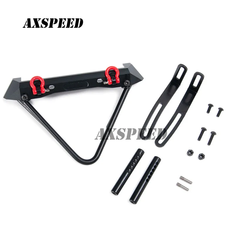 

RC 1/10 Scale SCX10 Steel Front Bumper Bull Bar w/ Shackles For Axial SCX10 RC Crawler D90 Black