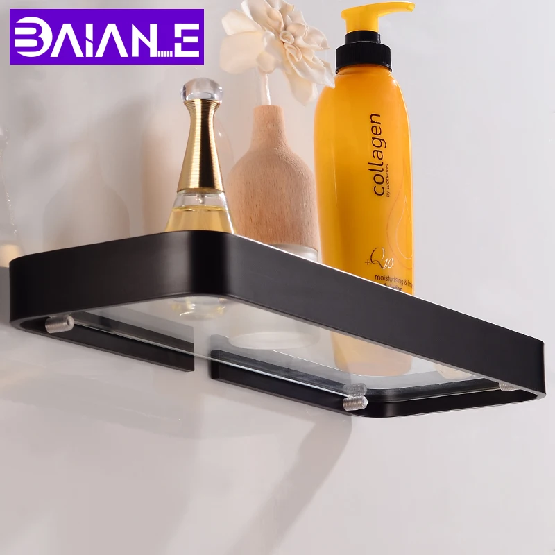 Black Bathroom Shelf Single Glass Aluminum Bathroom Shelves Shower Storage Rack Decorative Corner Shampoo Shelf Wall Mounted
Black Bathroom Shelf Single Glass Aluminum Bathroom Shelves Shower Storage Rack Decorative Corner Shampoo Shelf Wall Mounted