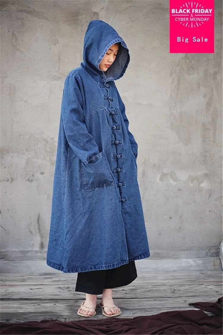 2018 fashion brand hooded bulker buttons retro Witch robe female singel breasted denim Literary style cardigan wj2794 dropship
2018 fashion brand hooded bulker buttons retro Witch robe female singel breasted denim Literary style cardigan wj2794 dropship