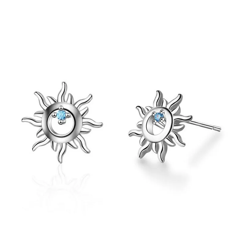Fashion Simple 925 Sterling Silver Blue Zircon 10mm Sunflower Stud Earrings For Girls Women Gold Color Ear Gift Jewelry ED665
Fashion Simple 925 Sterling Silver Blue Zircon 10mm Sunflower Stud Earrings For Girls Women Gold Color Ear Gift Jewelry ED665
