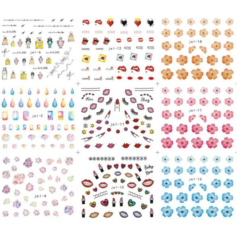 48 листов переводные наклейки для ногтей в стиле Харадзюку|nail stickers harajuku|nail art