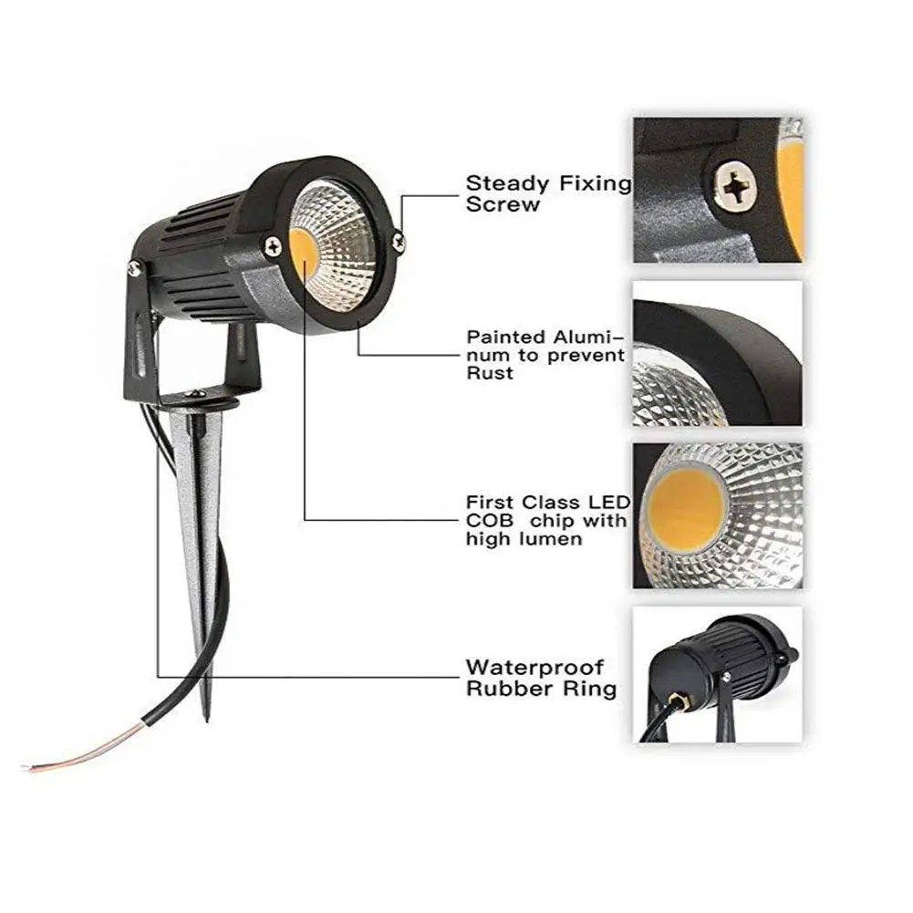 AKDSteel 85 265V LED 5W COB лампа для заземления водонепроницаемая лужайки двора украшения