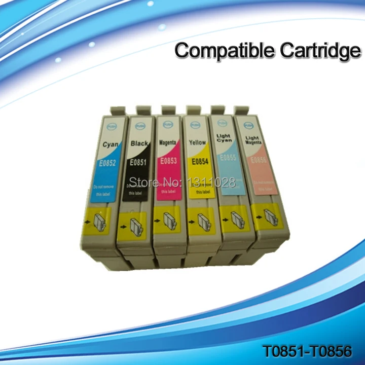 Картриджи чернильные совместимые с INK WAY T0851, T0852, T0853, T0854, T0855, T0856 для Stylus Photo 1390
Картриджи чернильные совместимые с INK WAY T0851, T0852, T0853, T0854, T0855, T0856 для Stylus Photo 1390