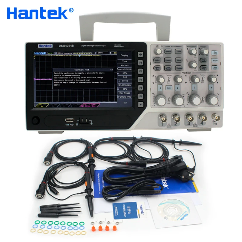 Цифровой осциллограф Hantek DSO4254B портативный диагностический инструмент USB 250 МГц с