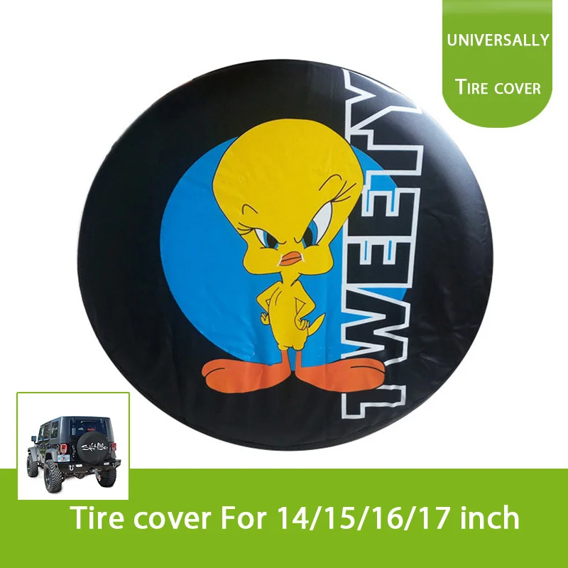 Car Universal Soft Serious Tweety Cartoon Character for Jeep SUV Wrangler TJ JK JL JT Spare Tire Cover Exterior Accessories
Car Universal Soft Serious Tweety Cartoon Character for Jeep SUV Wrangler TJ JK JL JT Spare Tire Cover Exterior Accessories